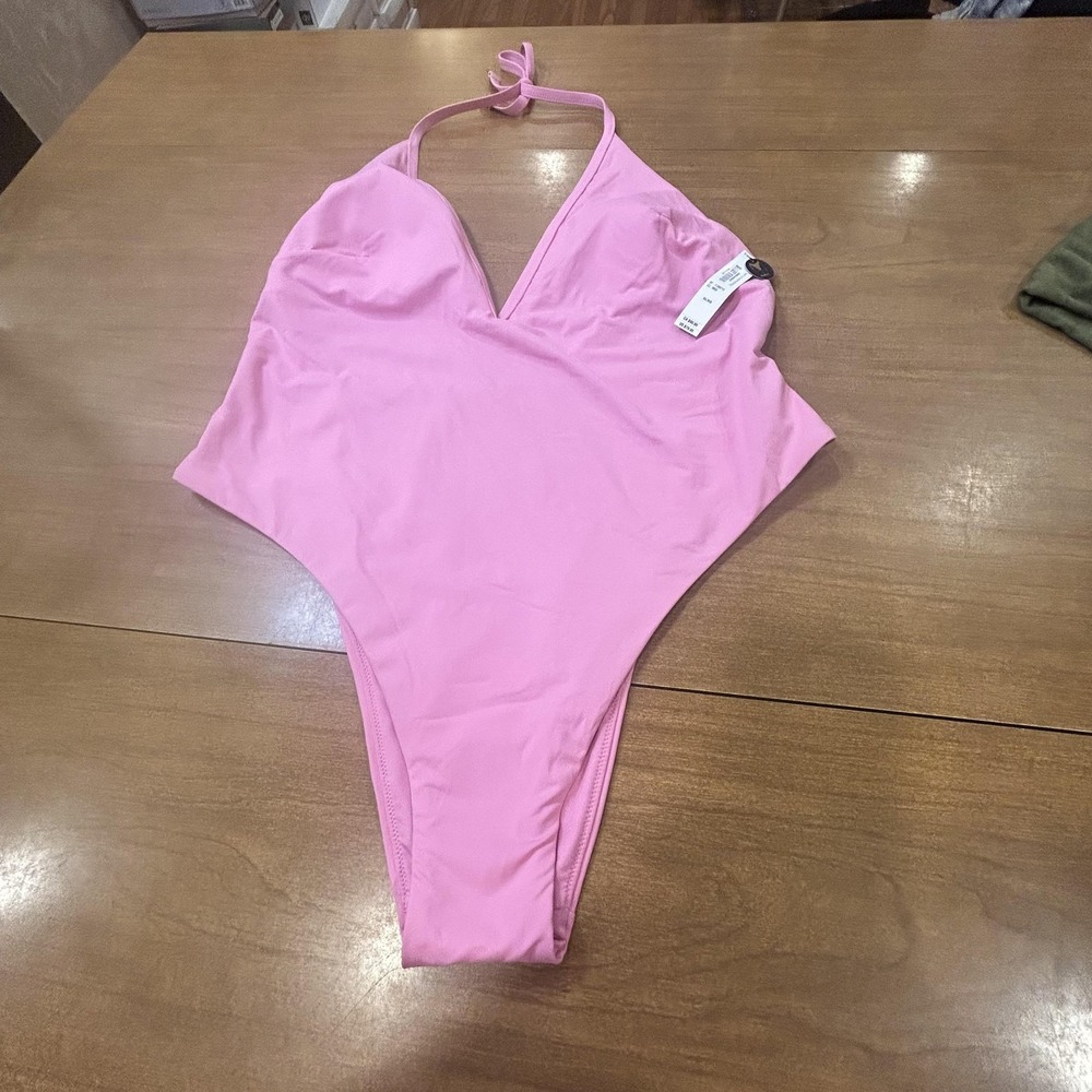 Victoria's Secret Swimsuit One Piece Womens XL/XG Pink Brazilian Halter Logo